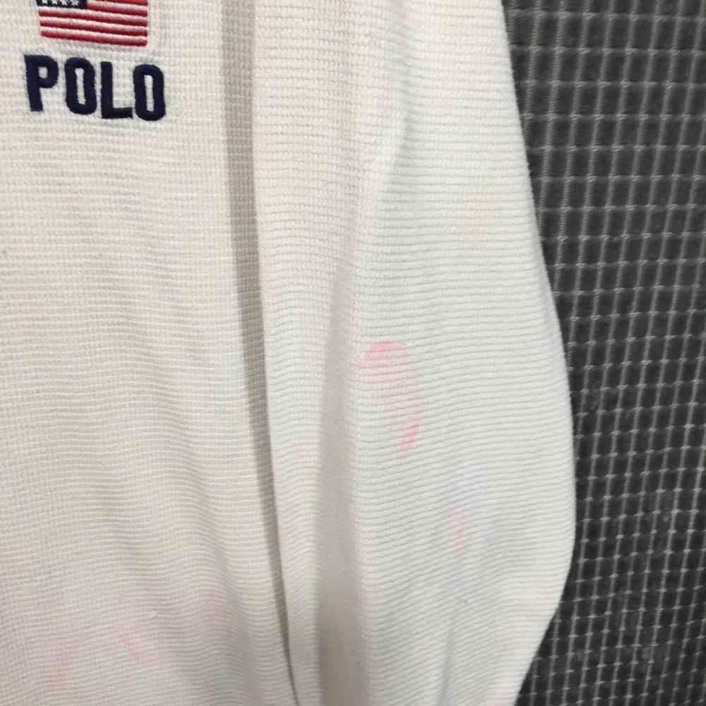 Polo Ralph Lauren Mens Sleepwear Waffle Knit Thermal USA Logo 2XL White